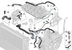 Węże płynu chłodzącego układu chłodzenia (17_0824) dla MINI F56 Cooper S 3-drzwiowy USA