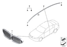 Zewnętrzne osłony / Kratka ozdobna (51_A421) dla BMW 3' G20 330iX Lim ECE
