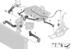 Węże płynu chłodzącego układu chłodzenia (17_1187) dla MINI Cabrio F57 One Cabrio ECE
