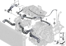 Węże płynu chłodzącego układu chłodzenia (17_1140) dla BMW X1 F48 X1 18i SAV ECE