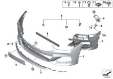 M Obudowa przednia (51_A152) dla BMW 8' G15 M850iX Cou ECE