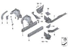 Wnęka koła/łoże silnika (41_3183) dla BMW 3' G20 330iX Lim USA