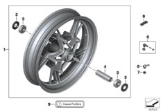 Doposaż.w koło odlew.z przodu Option 719 (77_1170) dla BMW R 1250 R 19 (0J71, 0J73) USA