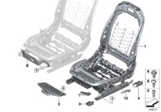 Fotel przed., rama fotela/oparcia (52_4461) dla BMW X3 G01 X3 20iX SAV ECE