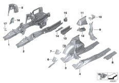 Wnęka koła tylna/elementy podłogi (41_3106) dla BMW 3' G20 330iX Lim USA