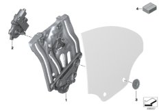 Mechanizm szyby drzwi tylnych (51_A520) dla BMW 8' G14 840i Cab ECE