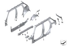Szkielet boczny, elementy pojed. (41_2440) dla MINI F55 Cooper S 5-drzwiowy USA