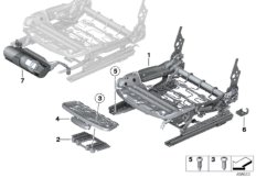 Fotel przedni, rama fotela (52_3757) dla BMW 1' F21 LCI 120i 3-d ECE