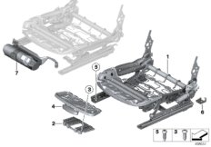 Fotel przedni, rama fotela (52_3758) dla BMW 1' F21 LCI 118i 3-d ECE