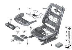 Fotel przedni, rama fotela (52_3718) dla BMW 6' F13 650iX Cou USA