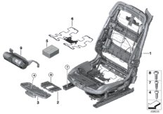 Fotel przed., rama fotela/oparcia (52_3909) dla BMW 4' F33 440i Cab ECE