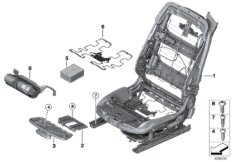 Fotel przed., rama fotela/oparcia (52_3909) dla BMW 4' F33 LCI 420i Cab ECE