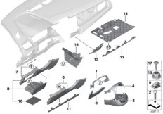 Elementy dod. tablicy przyrządów na dole (51_2316) dla BMW 2' F46 Gran Tourer 220i Gra ECE