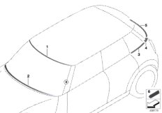 Przeszklenie elem. dod. (51_9570) dla MINI Cabrio F57 Cooper S Cabrio ECE