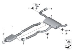Układ wydechowy tylny (18_1358) dla BMW X1 F48 X1 20dX SAV ECE