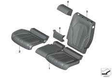 Ind. obicie fotela podstawowego z tyłu (91_1568) dla BMW X7 G07 X7 50iX SAV ECE