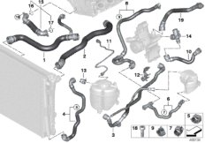 Węże płynu chłodzącego układu chłodzenia (17_1360) dla BMW 3' G20 330iX Lim ECE