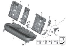 Siedzenie tylne, rama siedziska (52_4493) dla BMW X5 G05 X5 40iX SAV IDN