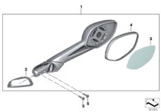 Lusterko (51_9725) dla BMW K 1600 GTL Excl. (0603, 0613) ECE