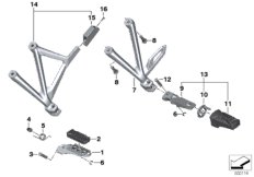 Podnóżek przedni/tylny (46_1476) dla BMW R 1200 GS 17 (0A51, 0A61) USA