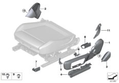 Fotel przedni - osłony fotela elektr. (52_4519) dla BMW 8' G14 840i Cab ECE