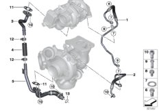 Dopływ oleju, turbosprężarka (11_6598) dla BMW X4 G02 X4 M40dX SAC ECE
