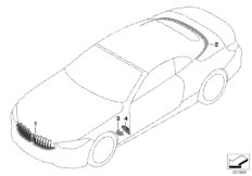 Zewnętrzne osłony / Kratka ozdobna (51_A623) dla BMW 8' G14 M850iX Cab ECE