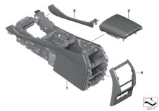 Individual konsola środkowa skóra (91_1613) dla BMW X5 G05 X5 50iX SAV USA