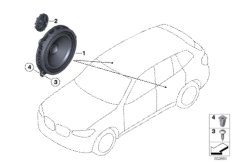 Elem. poj. głośnika drzwi tyln. (65_2959) dla BMW X4 G02 X4 30iX SAC ECE