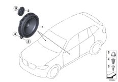 Elem. poj. głośnika drzwi przednie (65_2960) dla BMW X3 G01 X3 18d SAV ECE