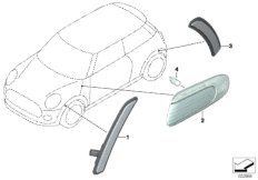 Lampa kierunkowskazu przednia/boczna (63_2158) dla MINI Clubman F54 LCI Cooper S ALL4 Clubman USA