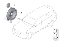 Elem. poj. sys. HiFi System drzwi przed (65_3052) dla BMW X5 G05 X5 50iX SAV ECE