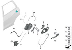 Układ zamykania drzwi z tyłu (51_A320) dla BMW X5 G05 X5 40iX SAV IDN