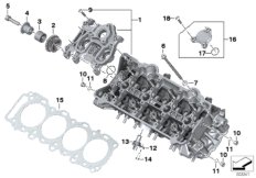Głowica silnika z pokrywą (11_7197) dla BMW S 1000 RR 19 (0E21, 0E23) ECE