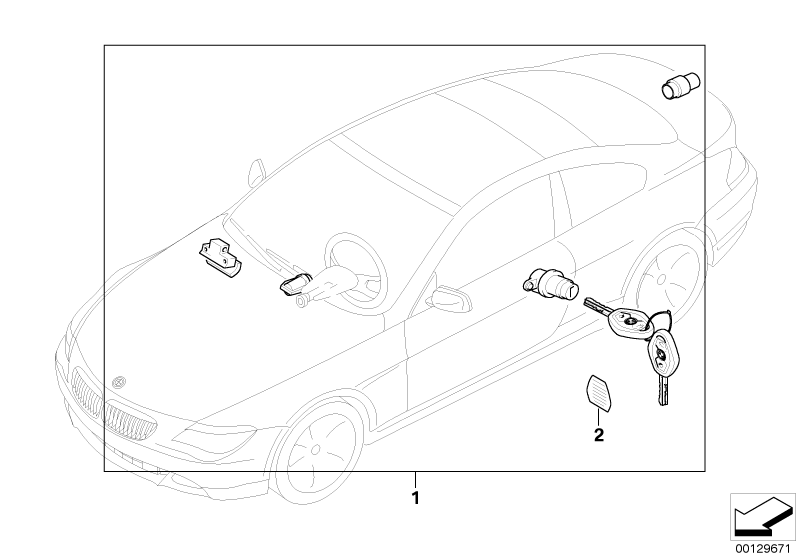 Komplet zamków  (41_1808) dla BMW 6' E63 LCI 635d Cou ECE