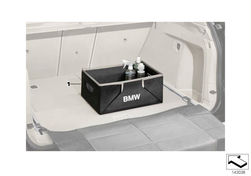Skrzynka bagażnika, składana  (03_1497) dla BMW X1 F48 LCI X1 20dX SAV ECE