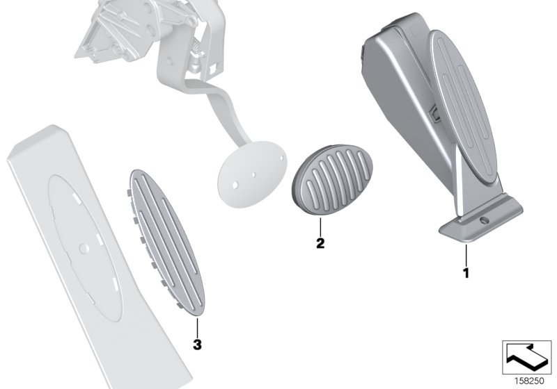 Retrofit, pedal pads, stainless steel  (36_2077) dla MINI F56 One 3-drzwiowy ECE