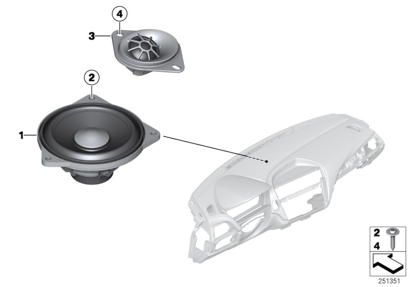 Głośnik tablicy przyrządów  (65_2806) dla BMW X1 F48 LCI X1 20dX SAV ECE