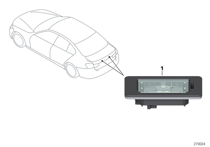 Diodowe podświetlenie rejestracji  (63_1357) dla BMW 2' F45 Active Tourer LCI 218d Act ECE
