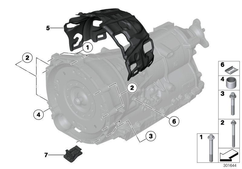 Skrzynia bieg., mocowanie/Elementy dod.  (24_1367) dla BMW 4' F33 LCI 435dX Cab ECE