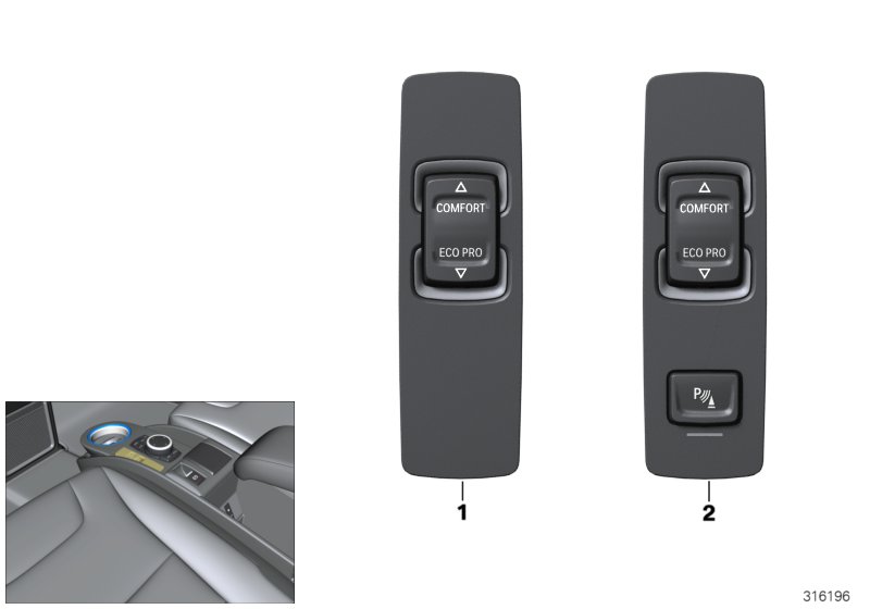 Przełącznik panelu obsługi konsoli środ.  (61_3143) dla BMW i i3 I01 LCI i3 120Ah Meg ECE