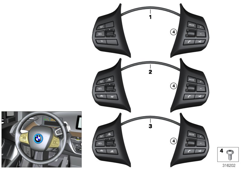 Przełącznik kierownicy wielofunkcyjnej  (61_3149) dla BMW i i3 I01 LCI i3 120Ah Meg ECE