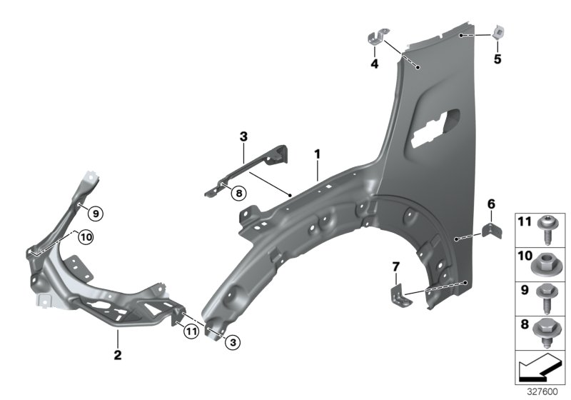 Ścianka boczna przednia  (41_2296) dla MINI F55 LCI Cooper S 5-drzwiowy ECE