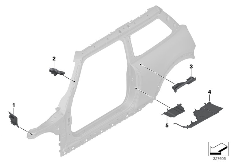Przegrody profili pustych ramy bocznej  (41_2301) dla MINI F56 BEV LCI Cooper SE 3-drzwiowy ECE
