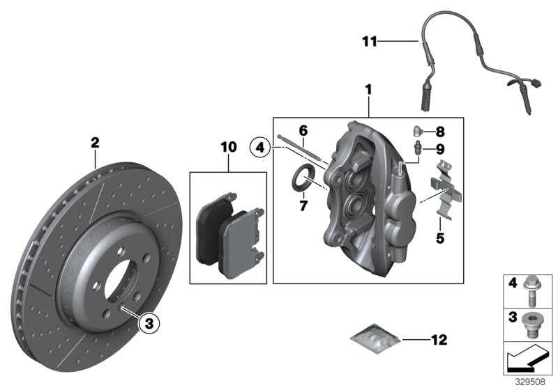 Klocek hamulcowy przed. koła, Power Kit  (34_2089) dla BMW 4' F33 LCI 430d Cab ECE