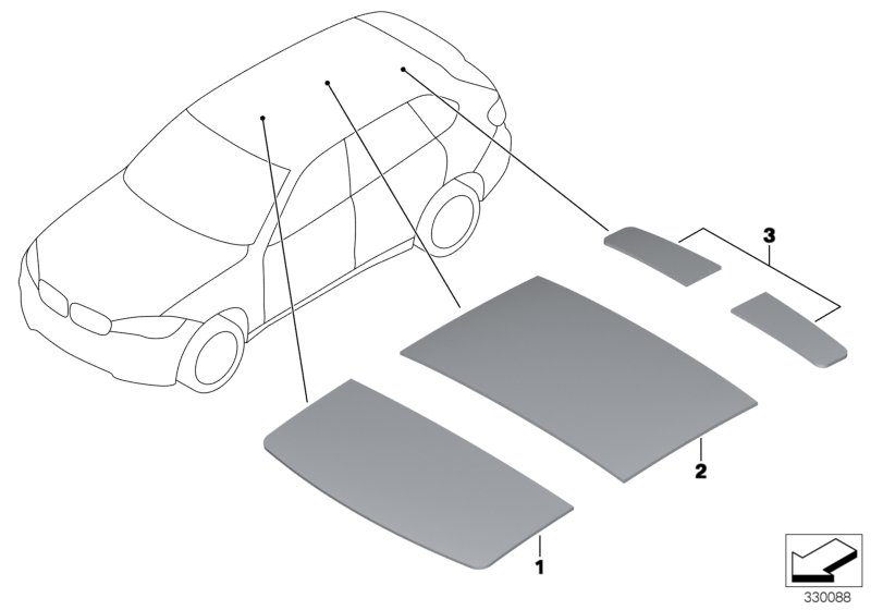 Izolacja dźwiękowa dachu  (51_B961) dla BMW X5 G05 LCI X5 30dX SAV ECE