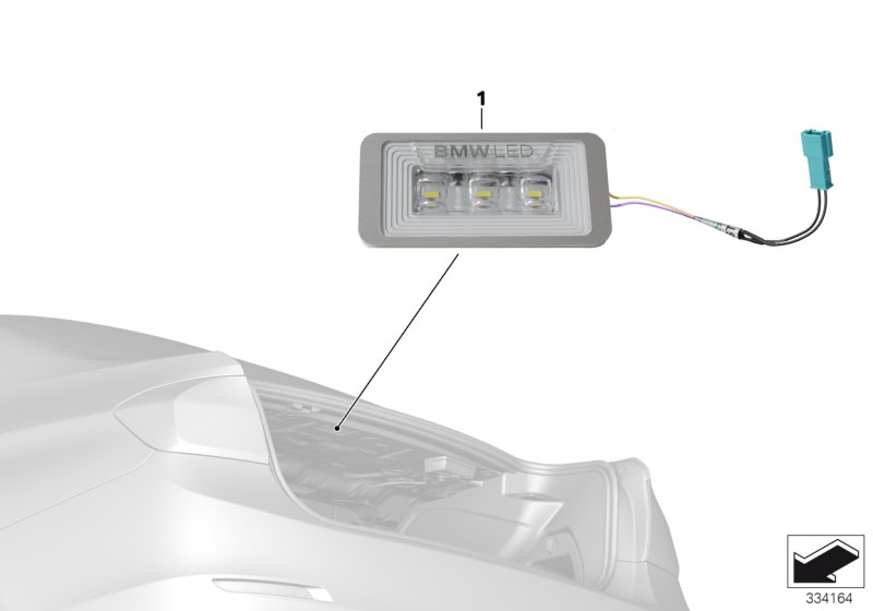 BMW luggage compartment light LED  (03_2269) dla BMW 5' G30 LCI 530e Lim ECE