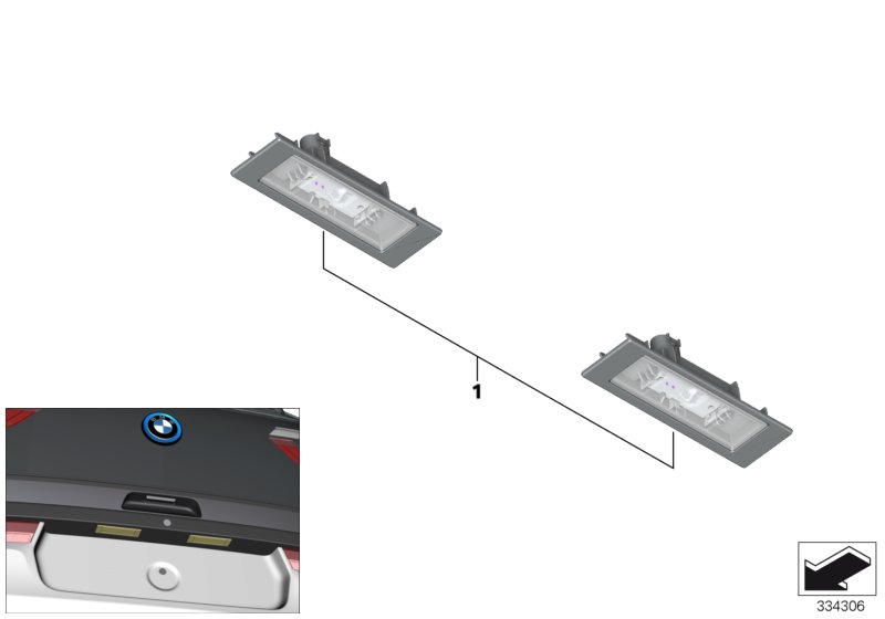 oświetlenie tablicy rejestracyjnej  (63_1510) dla BMW i i3 I01 LCI i3 120Ah Meg ECE