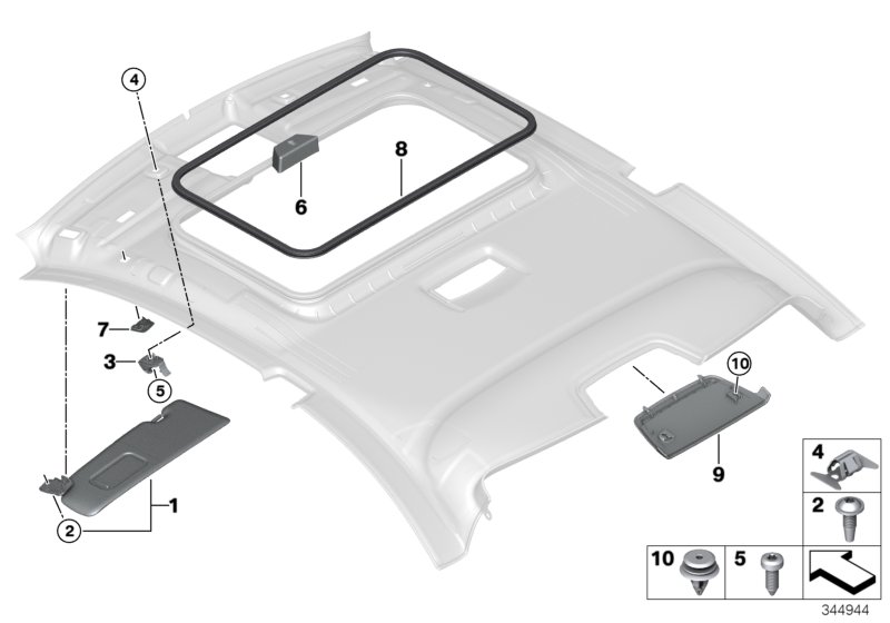 Elementy dod. podsufitki  (51_9413) dla BMW 2' F87 M2 LCI M2 CS Cou ECE