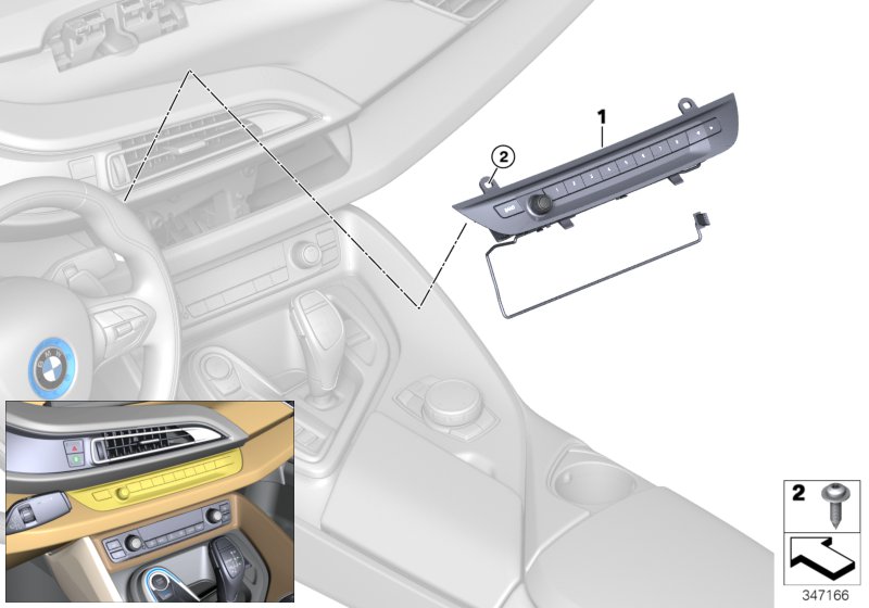 Panel obsługi audio  (61_5765) dla BMW i i8 I12 LCI i8 Cou ECE